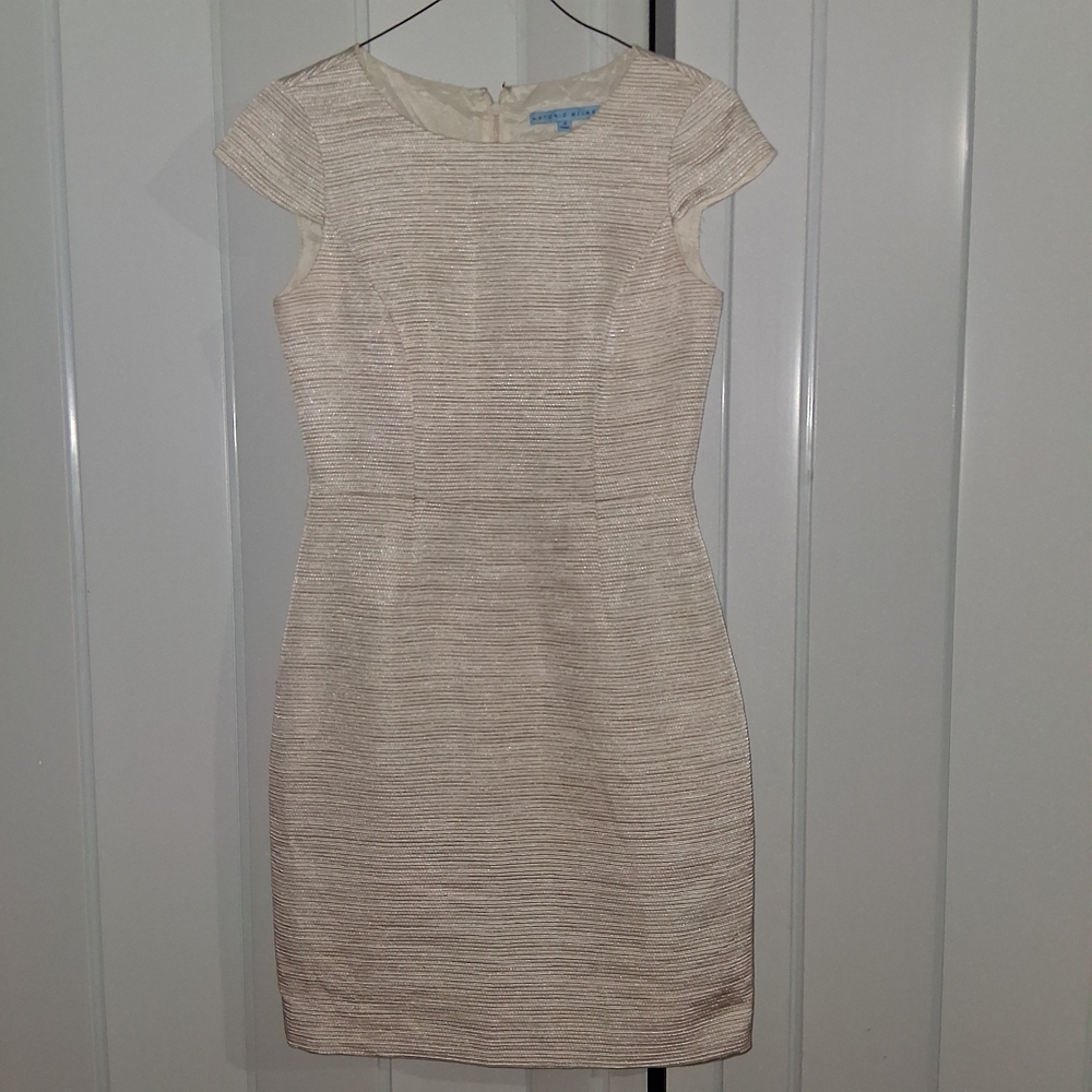 ANTONIO MELANI Cream Cap Sleeve Mini Dress